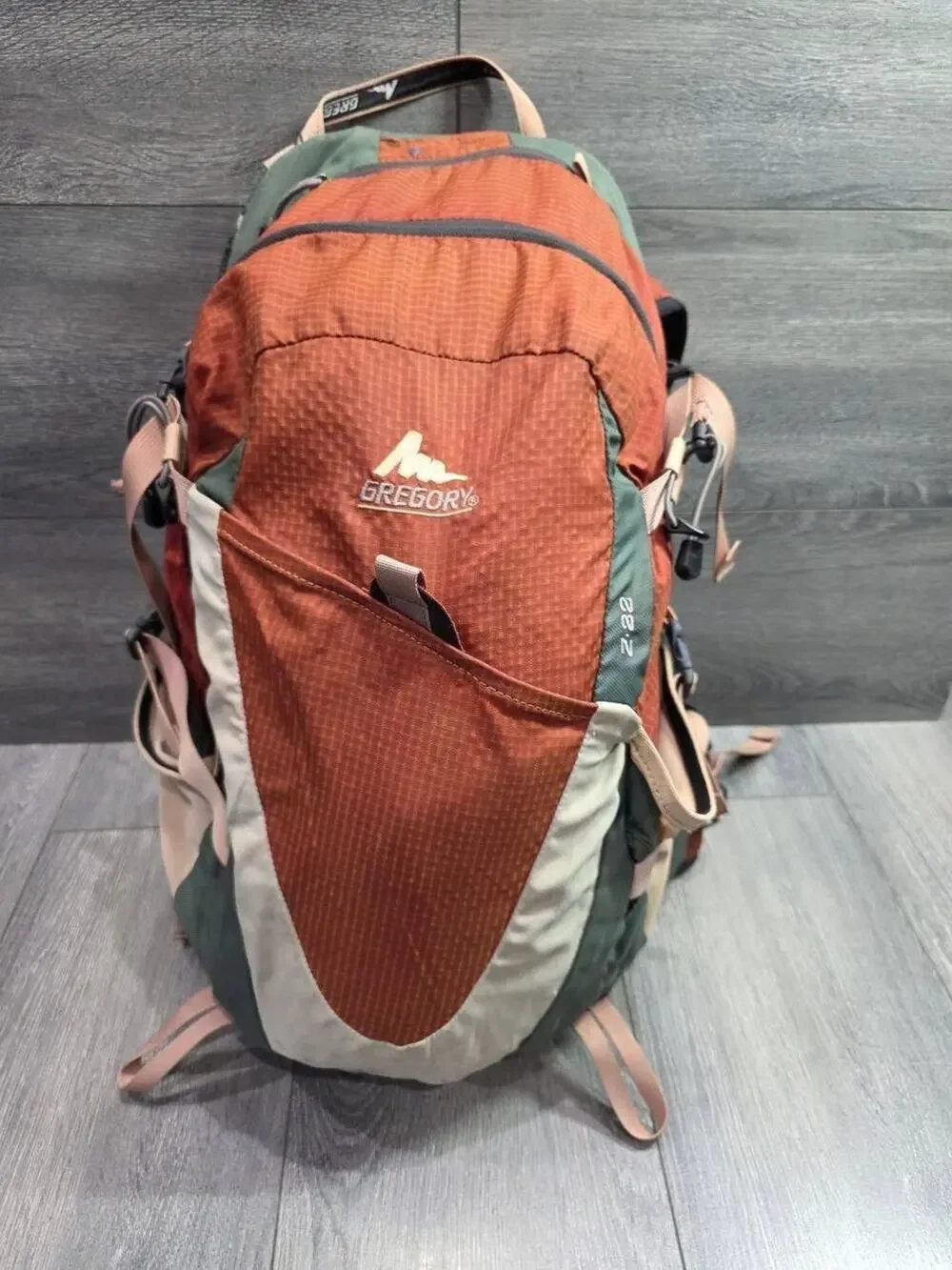 Gregory Sucia 28 Padded Back Y2K Straps Polyester Daypack backpack brown B000783
